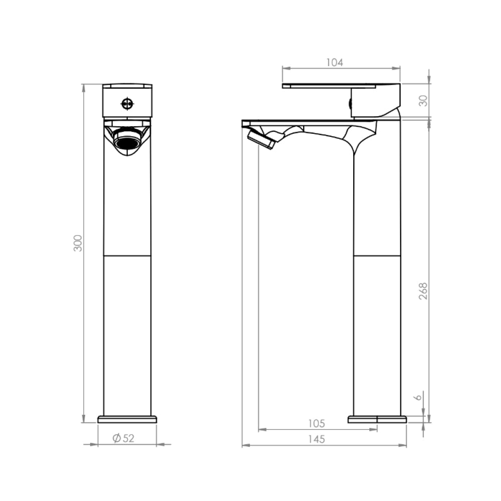 Monomando Lavamanos Alto Lucca Cromo