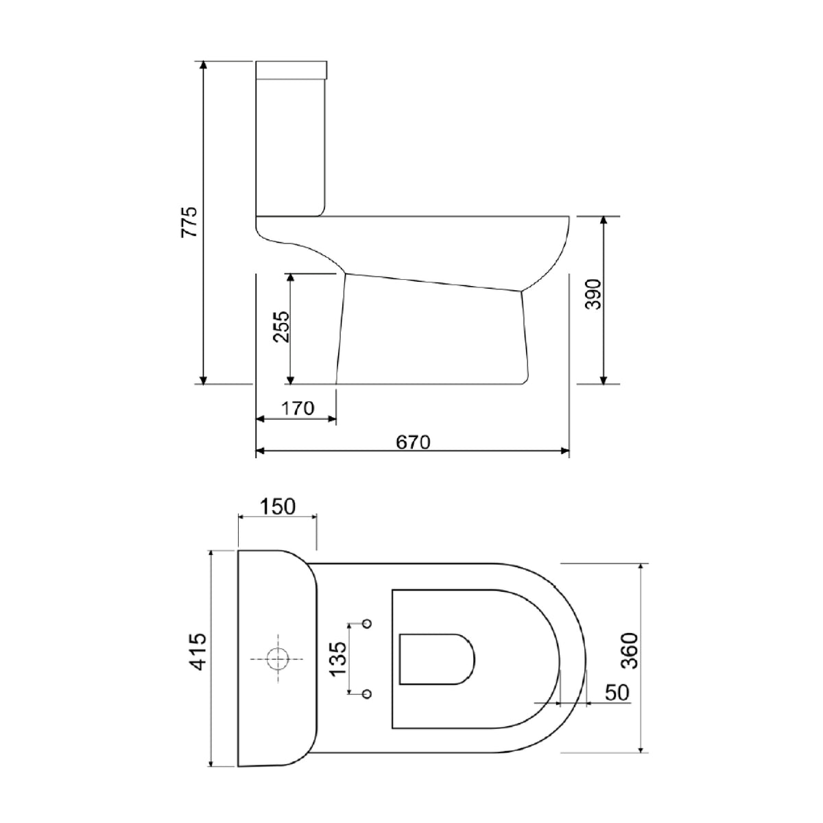 Taza WC Ares con fijaciones