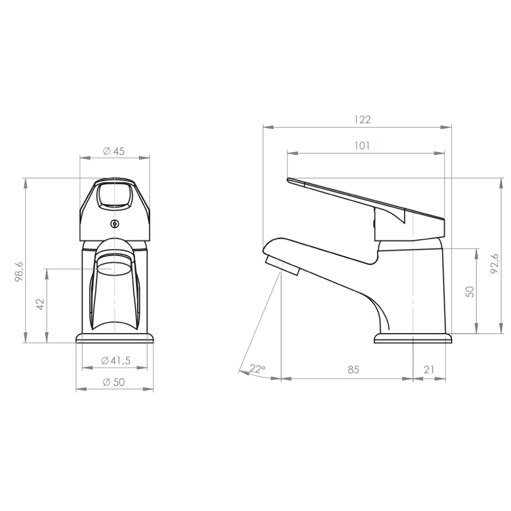 Monomando Lavamanos Cincinnati Cromo