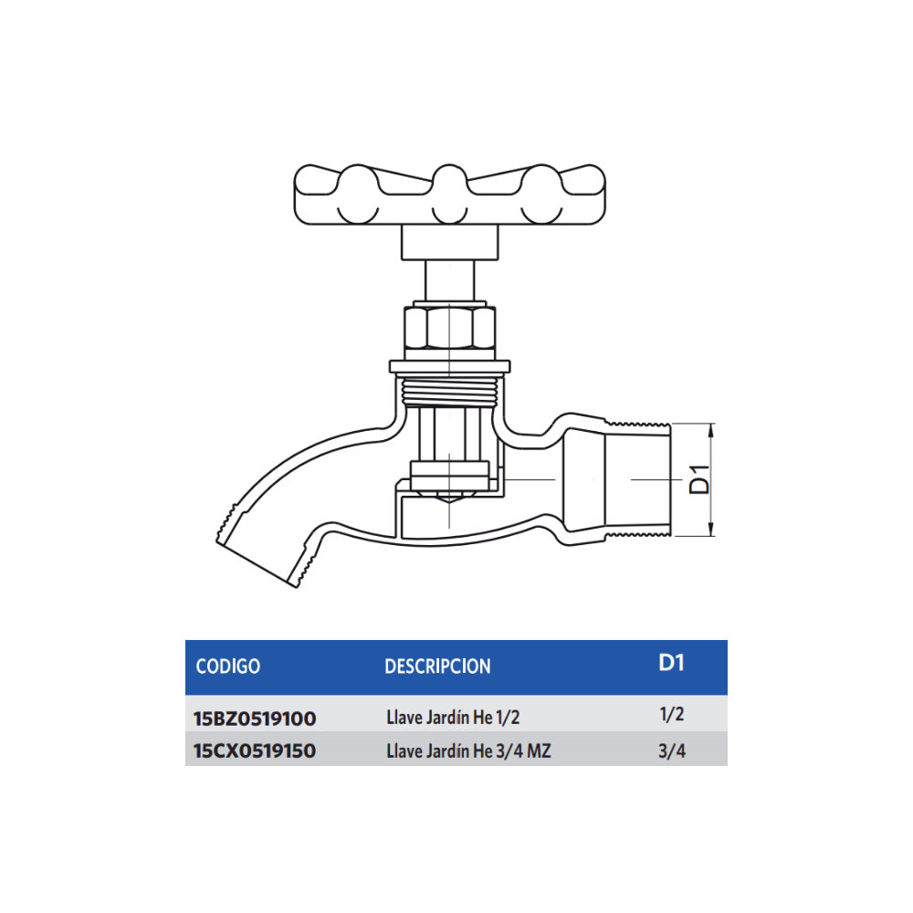 Llave Jardín He-He 1/2 BZ
