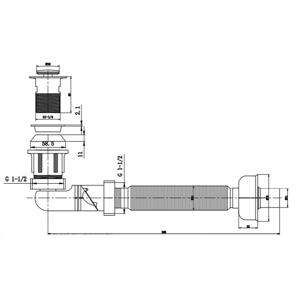 Sifón Corrugado + Desagüe Antirretorno