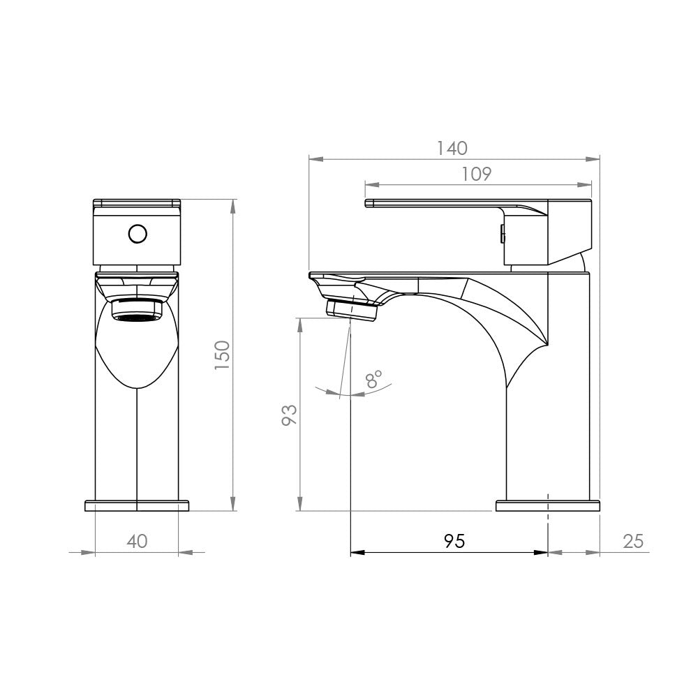 Monomando Lavamanos Anzi Cromo