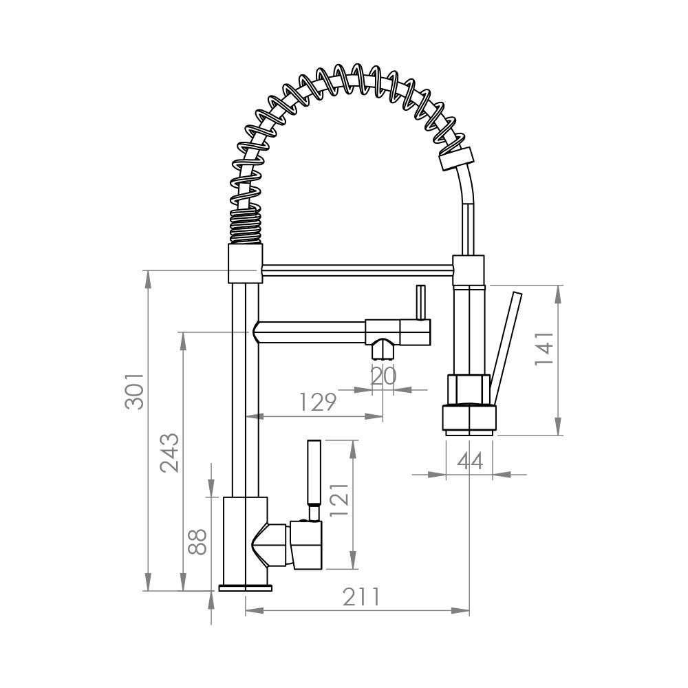Monomando Lavaplatos Extraíble Bangor Negro Mate