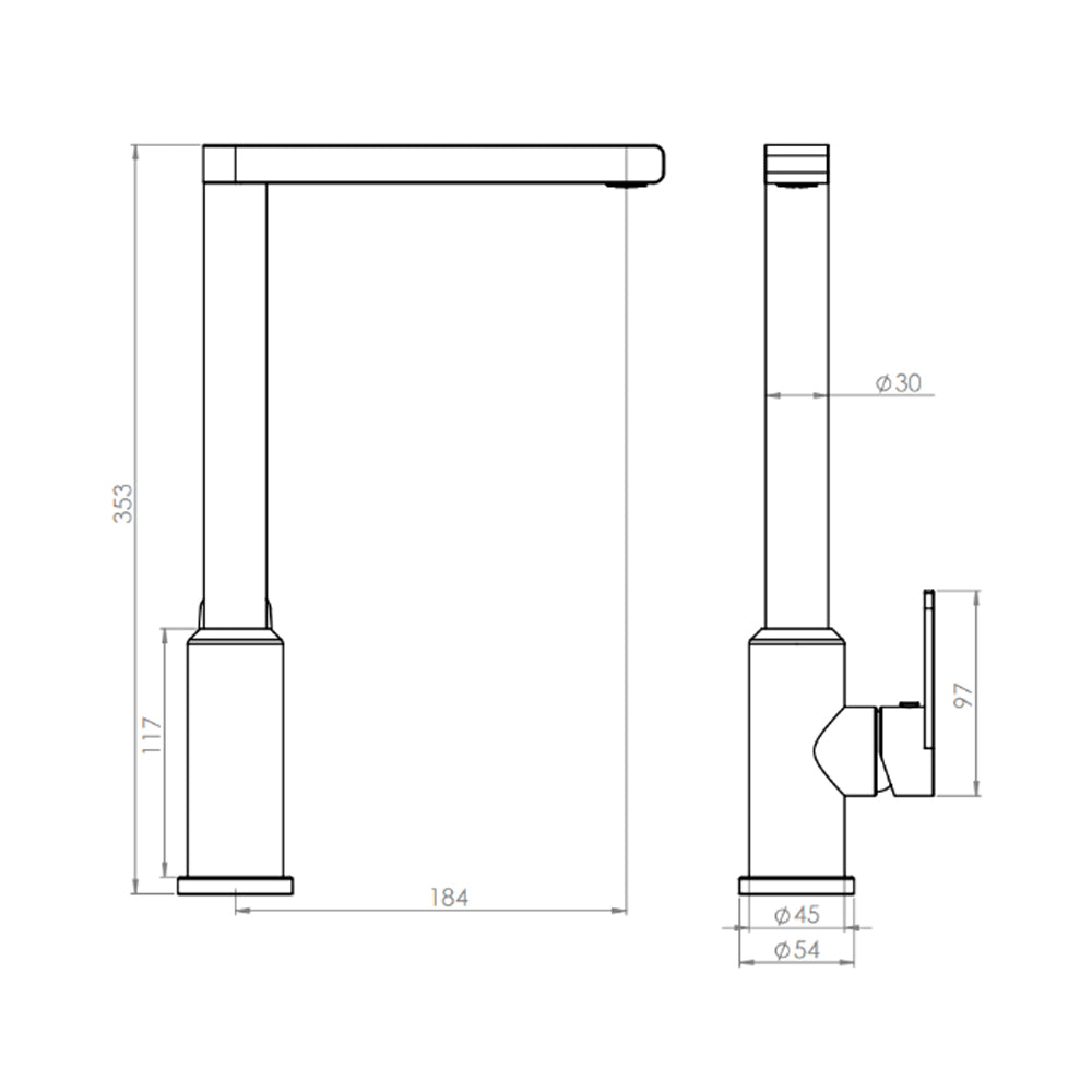 Monomando Lavaplatos Dritto Negro Mate