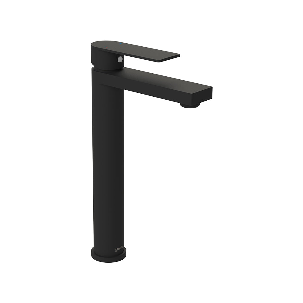 Monomando Lavamanos Alto Leccio Negro Mate