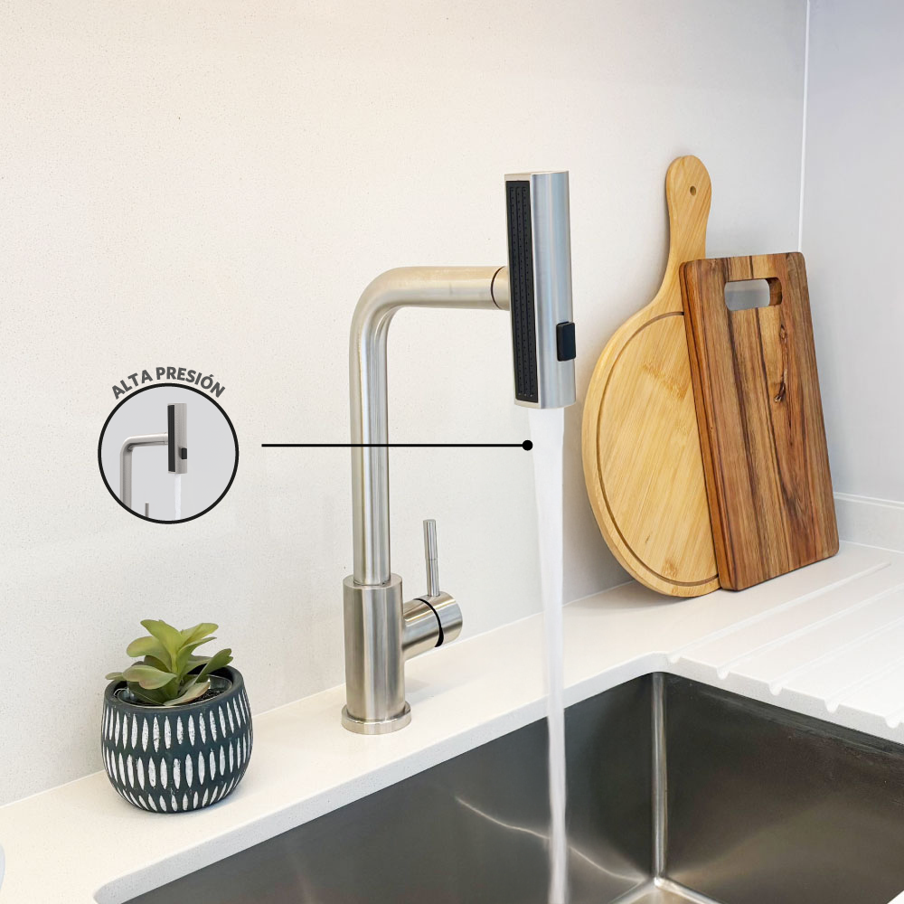 Monomando Lavaplatos Extraíble Matera Inox Satinado