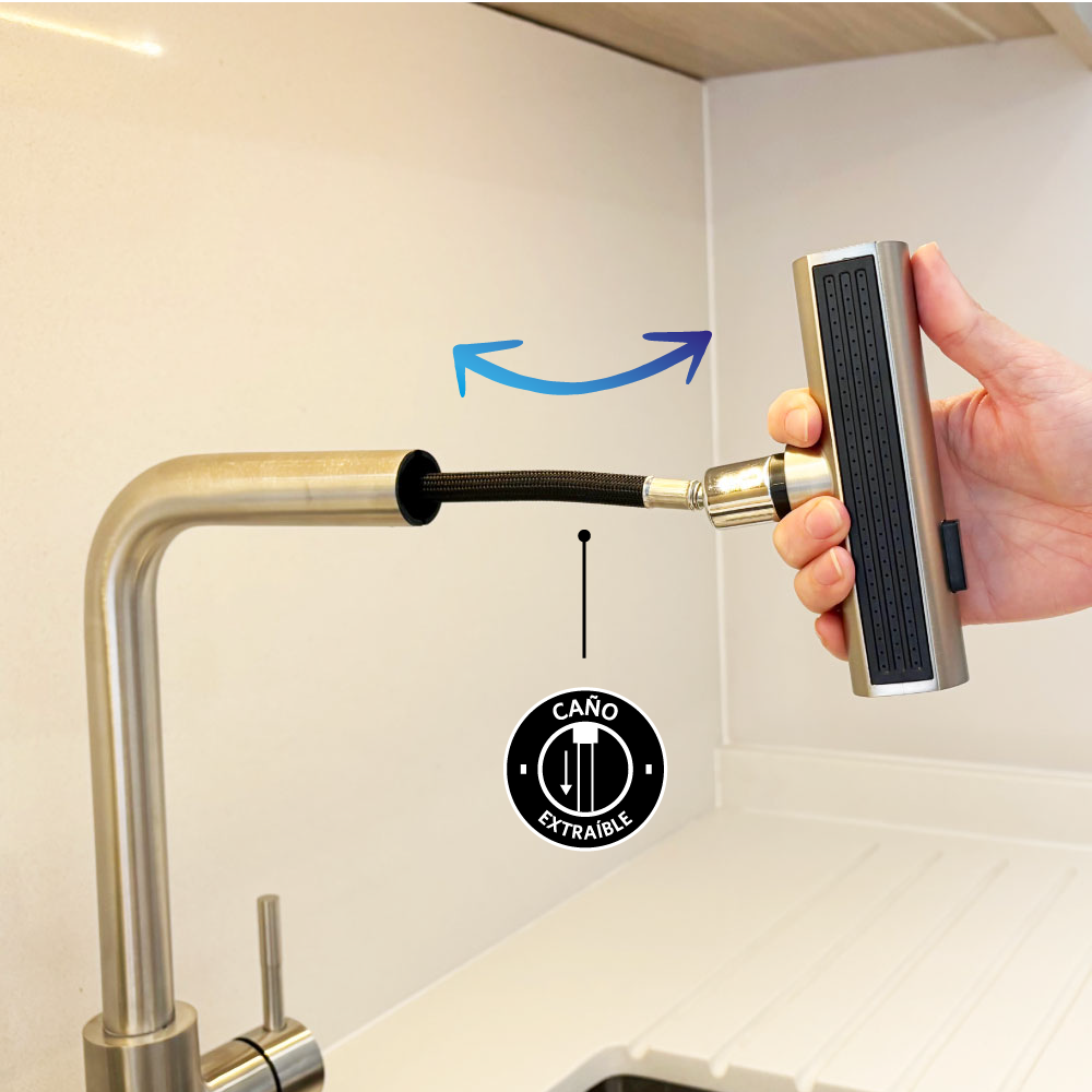 Monomando Lavaplatos Extraíble Matera Inox Satinado