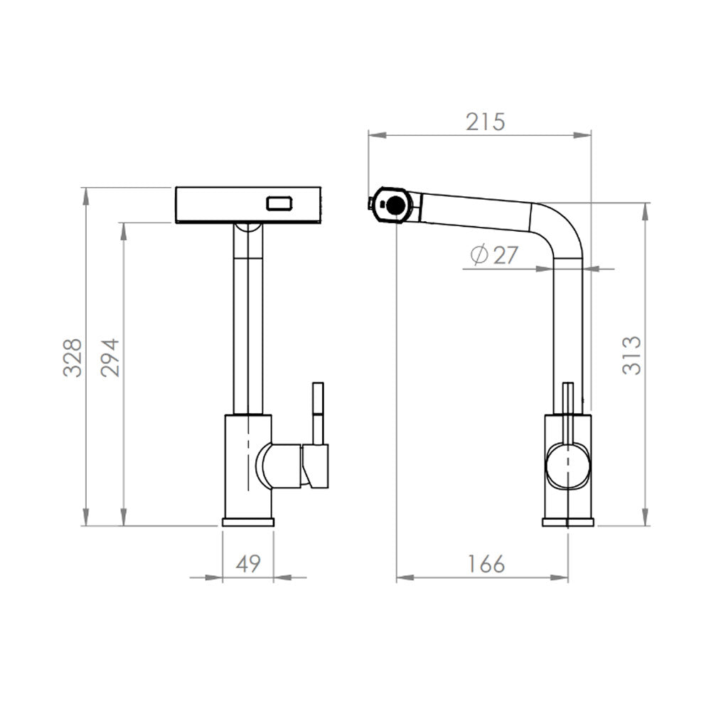 Monomando Lavaplatos Extraíble Matera Inox Satinado