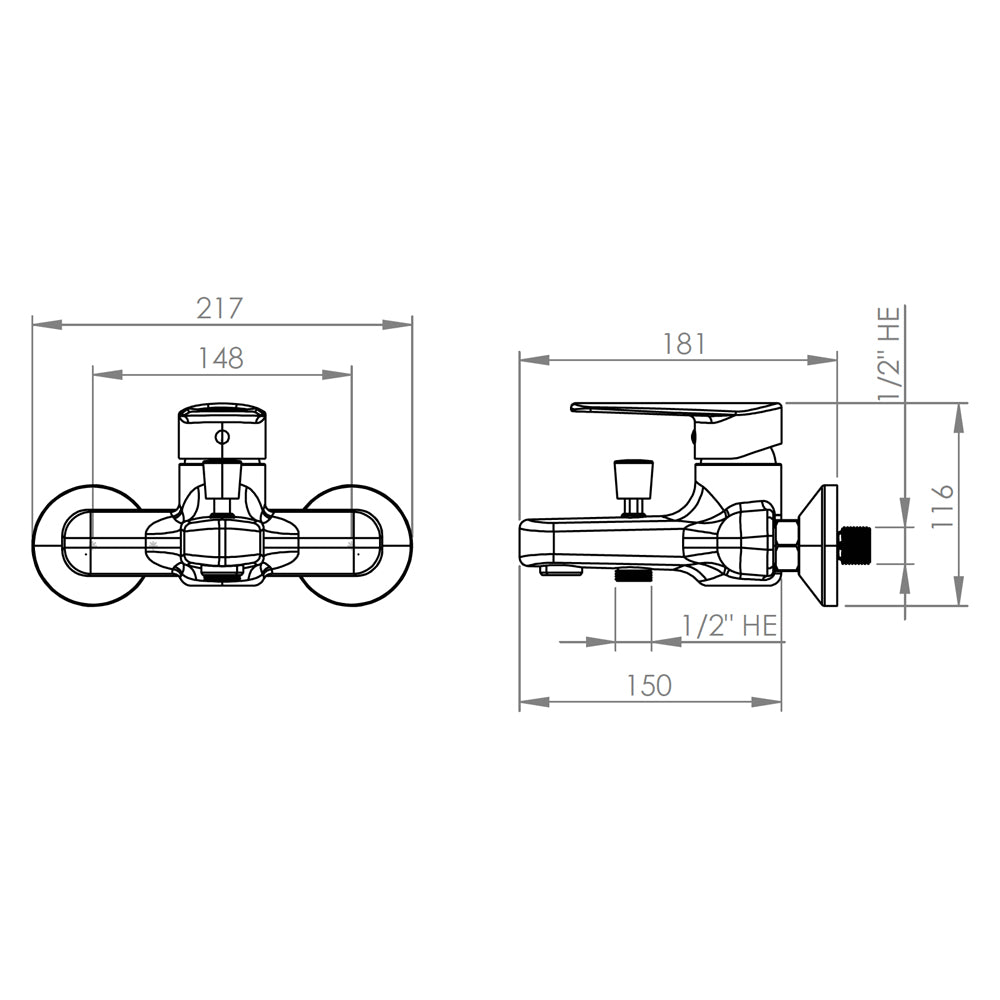 Monomando Tina Ducha Nashville Cromo