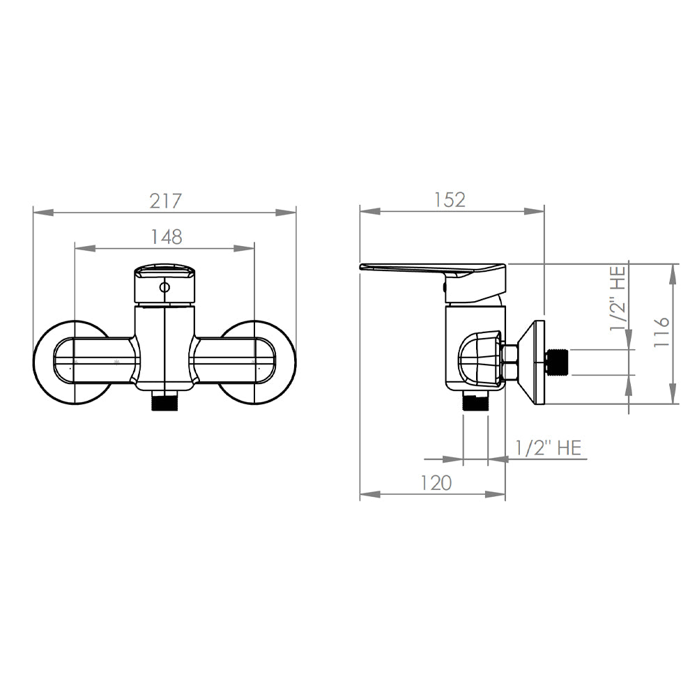 Monomando Ducha Nashville Cromo