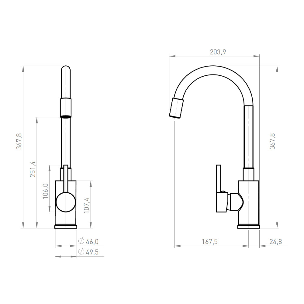 Monomando Lavaplatos Flexible Oregon Flex Cromo/Negro