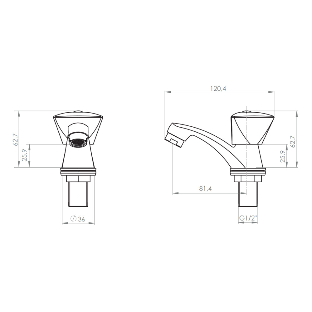 Llave Lavamanos Miami Cromo