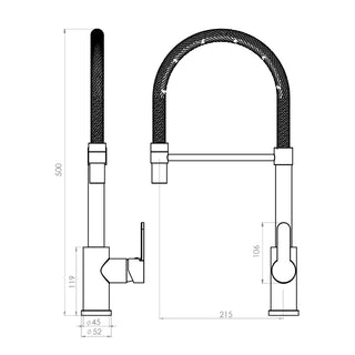 Monomando Lavaplatos Flexible Arsoli Negro Mate