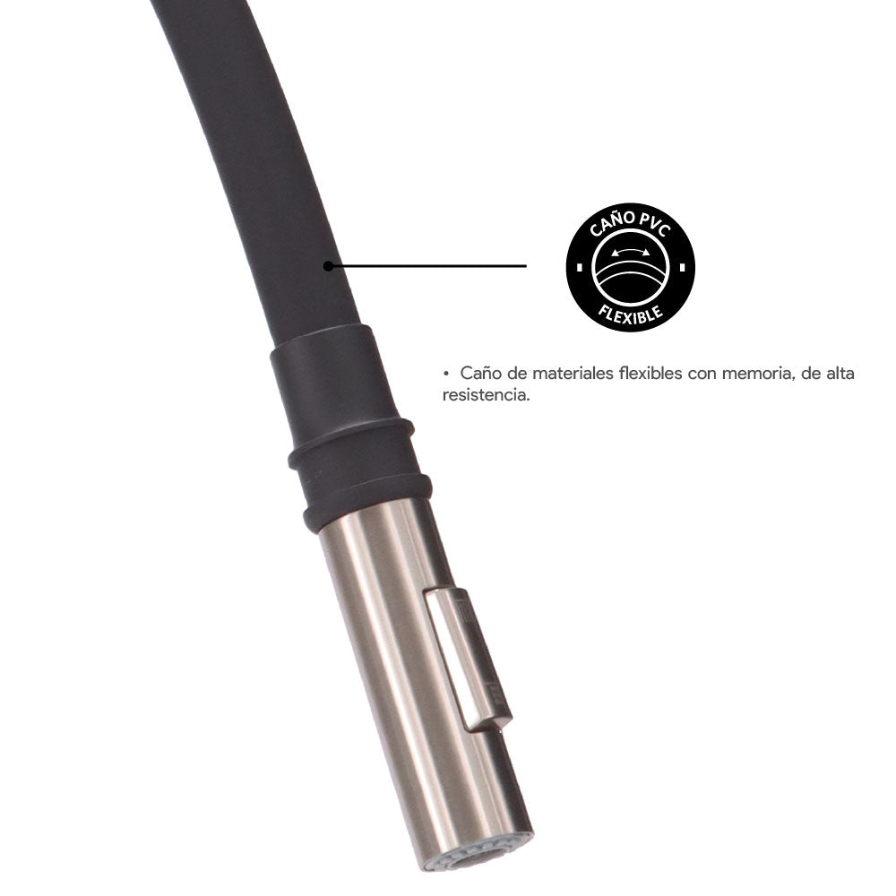 Monomando Lavaplatos Flexible Viadana Inox Satinado