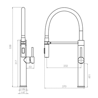 Monomando Lavaplatos Flexible Viadana Inox Satinado