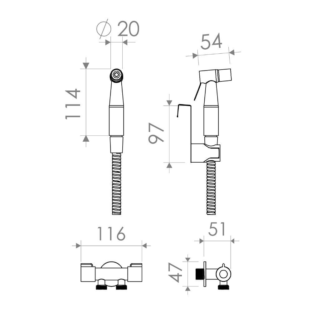 Juego de ducha bidet dozza
