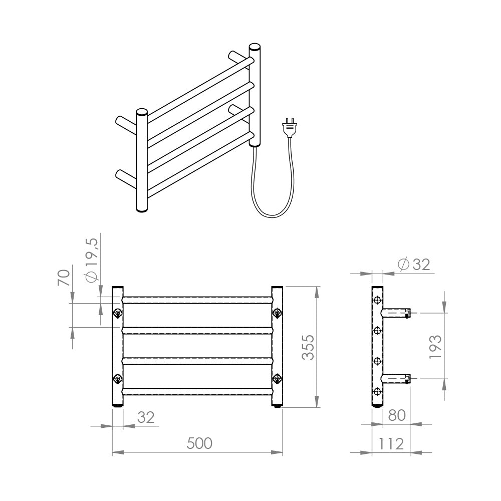 Secatoallas Eléctrico 4 Barras Negro Mate