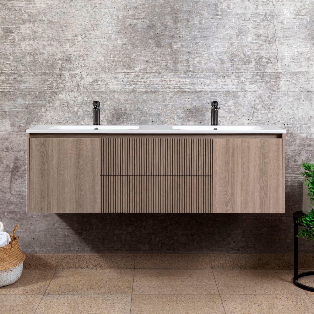 Mueble Vanitorio Sophie Lenga Texturado + Cubierta 120x46x50 cm