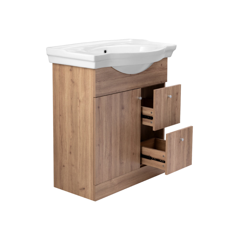 Mueble Vanitorio Adele Rústico + Cubierta 80x46x50 cm