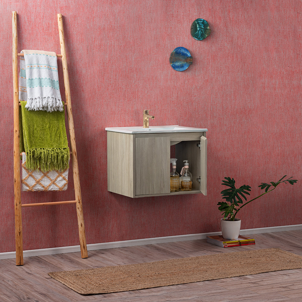 Mueble Vanitorio Amélie Acacia + Cubierta 60x46x45