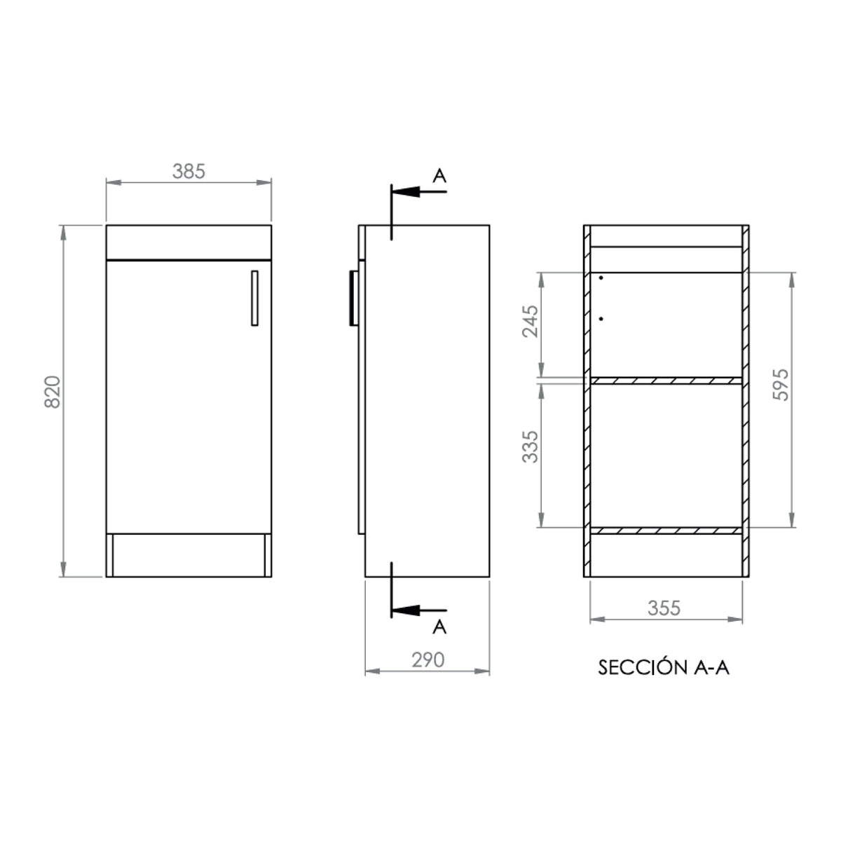 Mueble Vanitorio Claire Lenga + Cubierta 40x33x86 cm