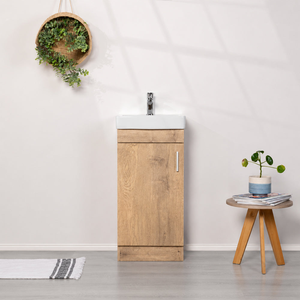 Mueble Vanitorio Claire Rustico + Cubierta 40x29x82 cm