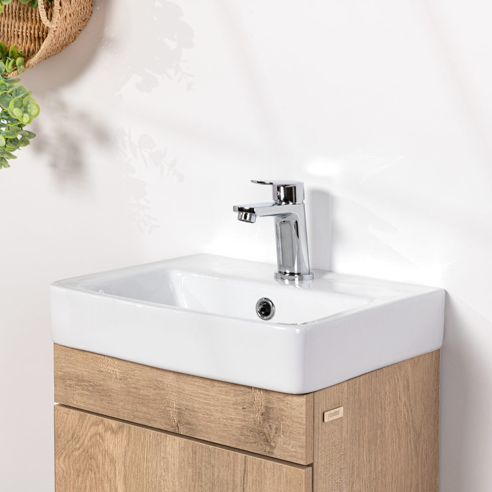 Mueble Vanitorio Claire Rustico + Cubierta 40x29x82 cm