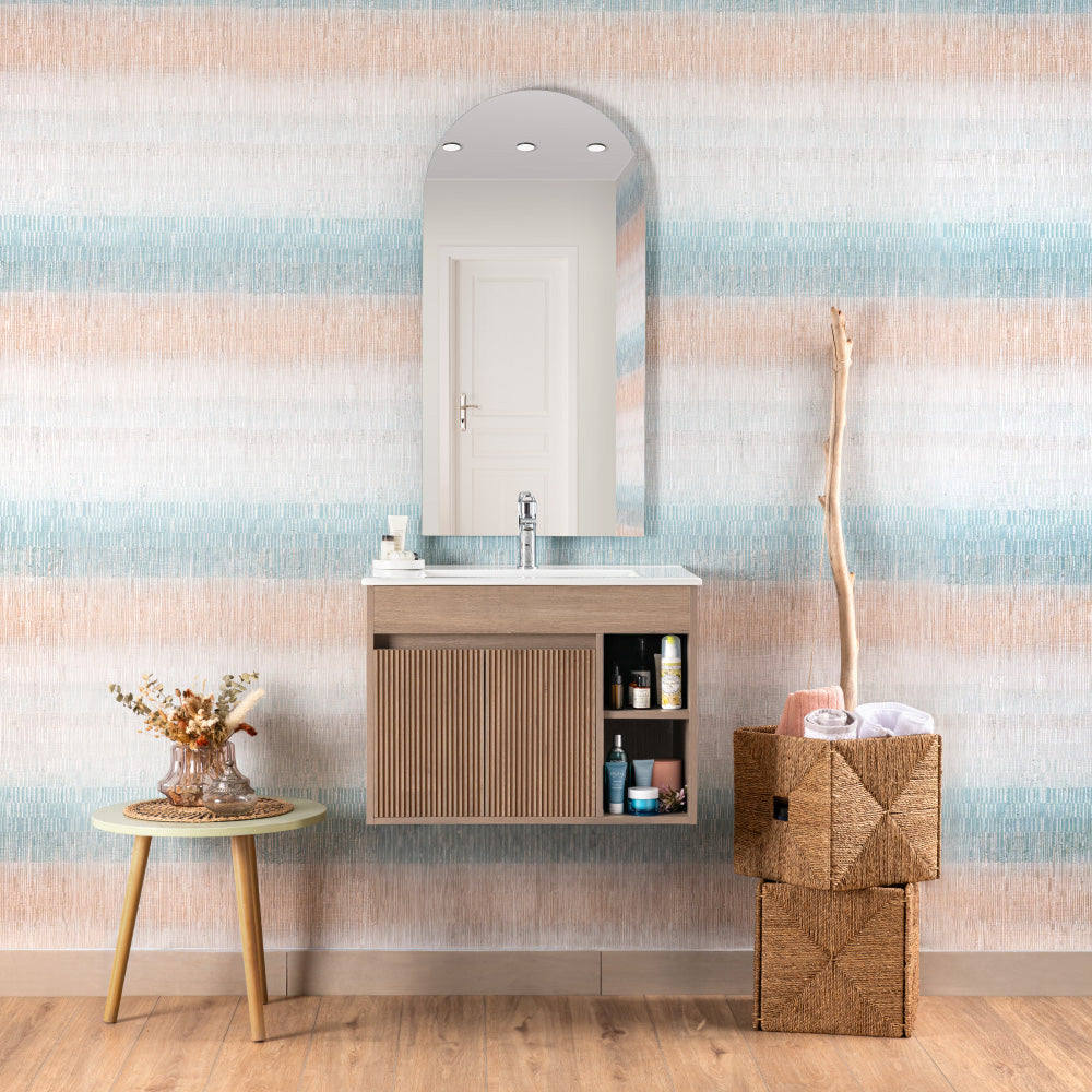 Mueble Vanitorio Lille Lenga Texturado + Cubierta 70x46x50 cm