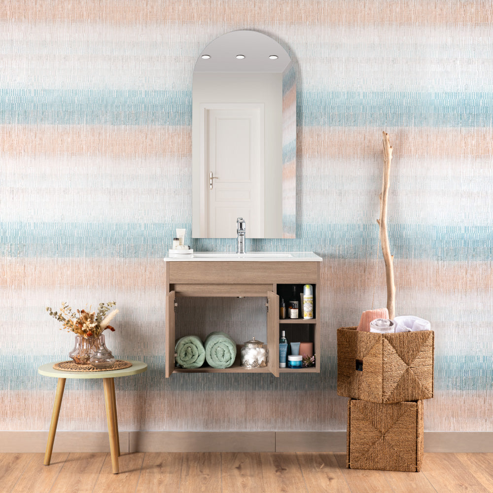 Mueble Vanitorio Texturado Lille Lenga Texturado + Cubierta 60x46x50 cm
