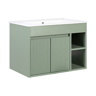 Mueble Vanitorio Lille Sage Green Texturado + Cubierta 70x46x50 cm