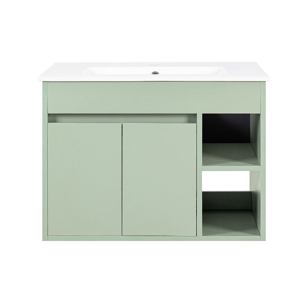 Mueble Vanitorio Lille Sage Green + Cubierta 70x46x50 cm