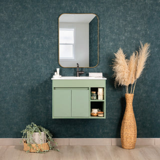 Mueble Vanitorio Lille Sage Green + Cubierta 60x46x50 cm
