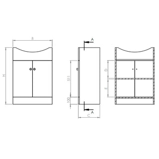 Mueble Vanitorio Marie Blanco + Cubierta 60x43x30 cm