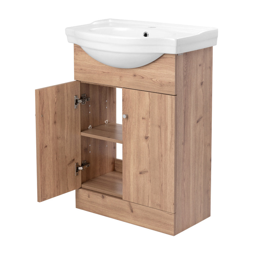 Mueble Vanitorio Marie Rústico + Cubierta 60x43x30 cm
