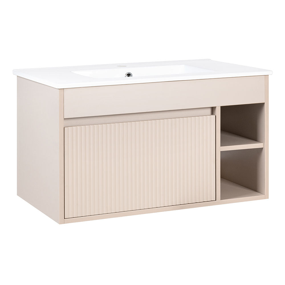 Mueble Vanitorio Marsella Greige Texturado + Cubierta 60x46x50 cm