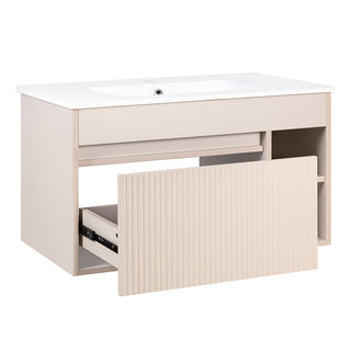 Mueble Vanitorio Marsella Greige Texturado + Cubierta 60x46x50 cm