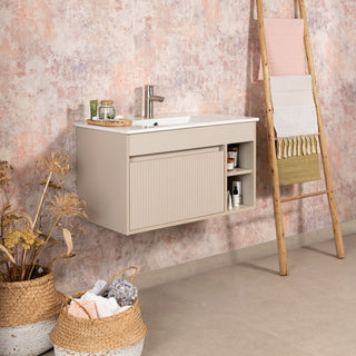 Mueble Vanitorio Marsella Greige Texturado + Cubierta 60x46x50 cm