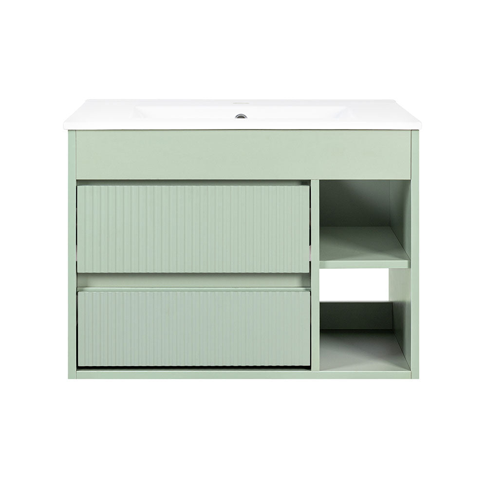 Mueble Vanitorio Texturado Paris Sage Green Texturado + Cubierta 60x46x50 cm