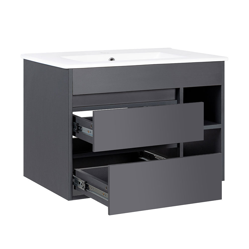 Mueble Vanitorio Paris Dark Grey + Cubierta 70x46x50 cm