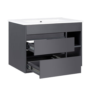 Mueble Vanitorio Paris Dark Grey + Cubierta 70x46x50 cm