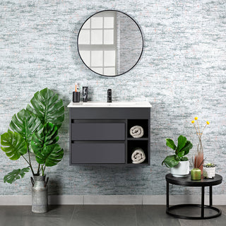 Mueble Vanitorio Paris Dark Grey + Cubierta 70x46x50 cm
