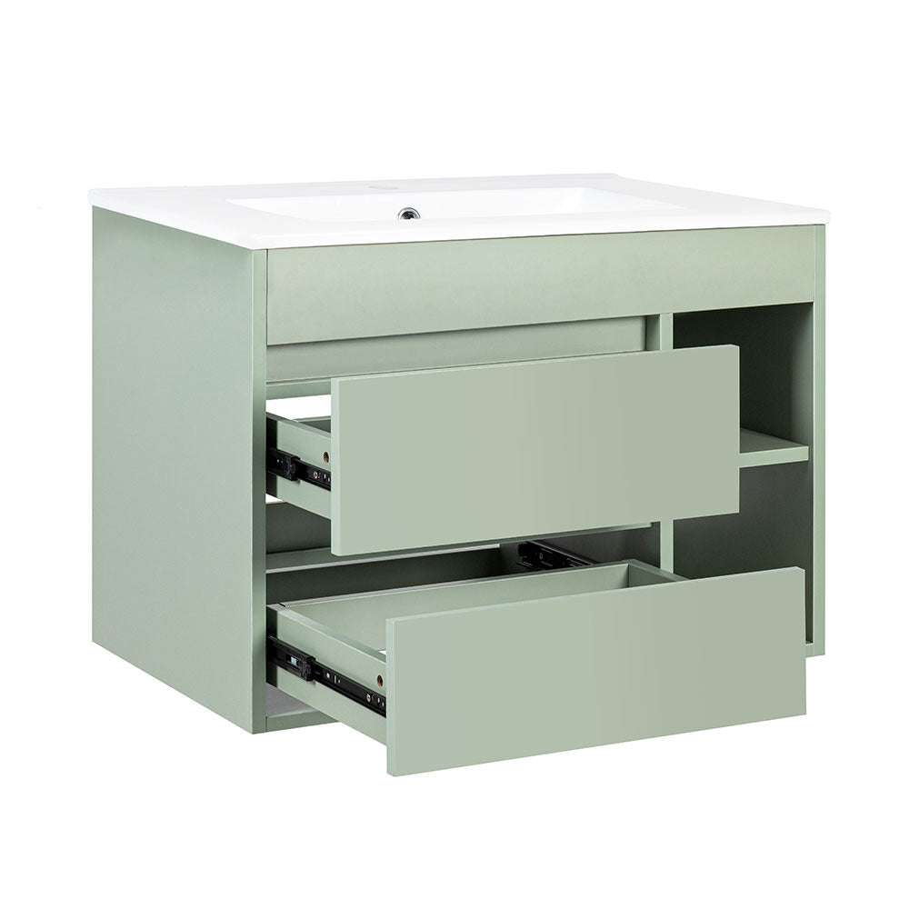 Mueble Vanitorio Paris Sage Green + Cubierta 70x46x50 cm