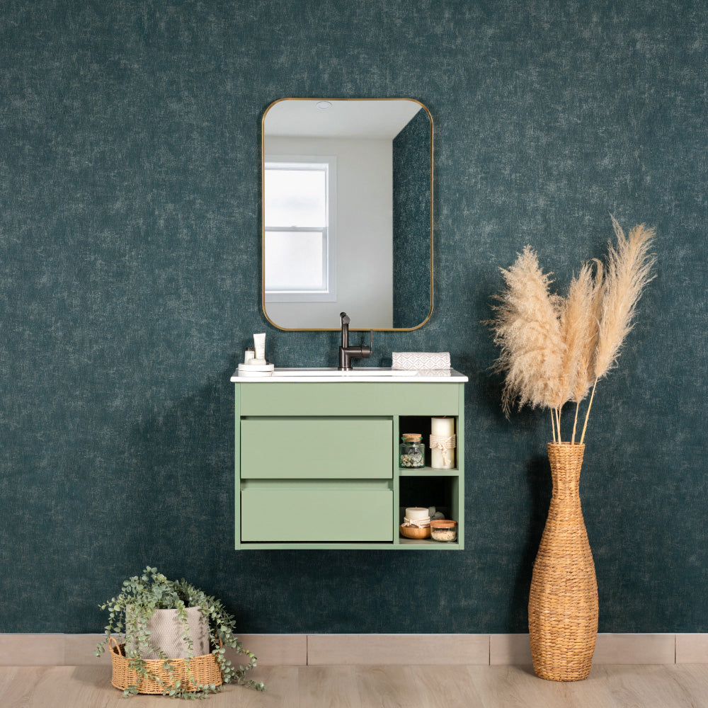 Mueble Vanitorio Paris Sage Green + Cubierta 60x46x50 cm