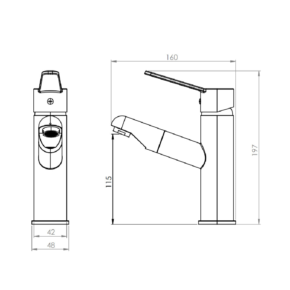 Monomando Lavamanos Extraible Brescia Cromo