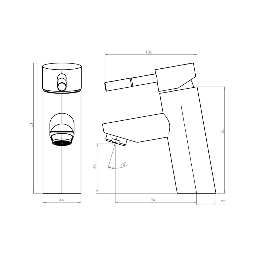 Monomando Lavamanos Nola Inox Satinado