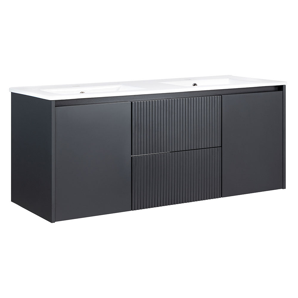 Mueble Vanitorio Sophie Dark Grey Texturado + Cubierta 120x46x50 cm