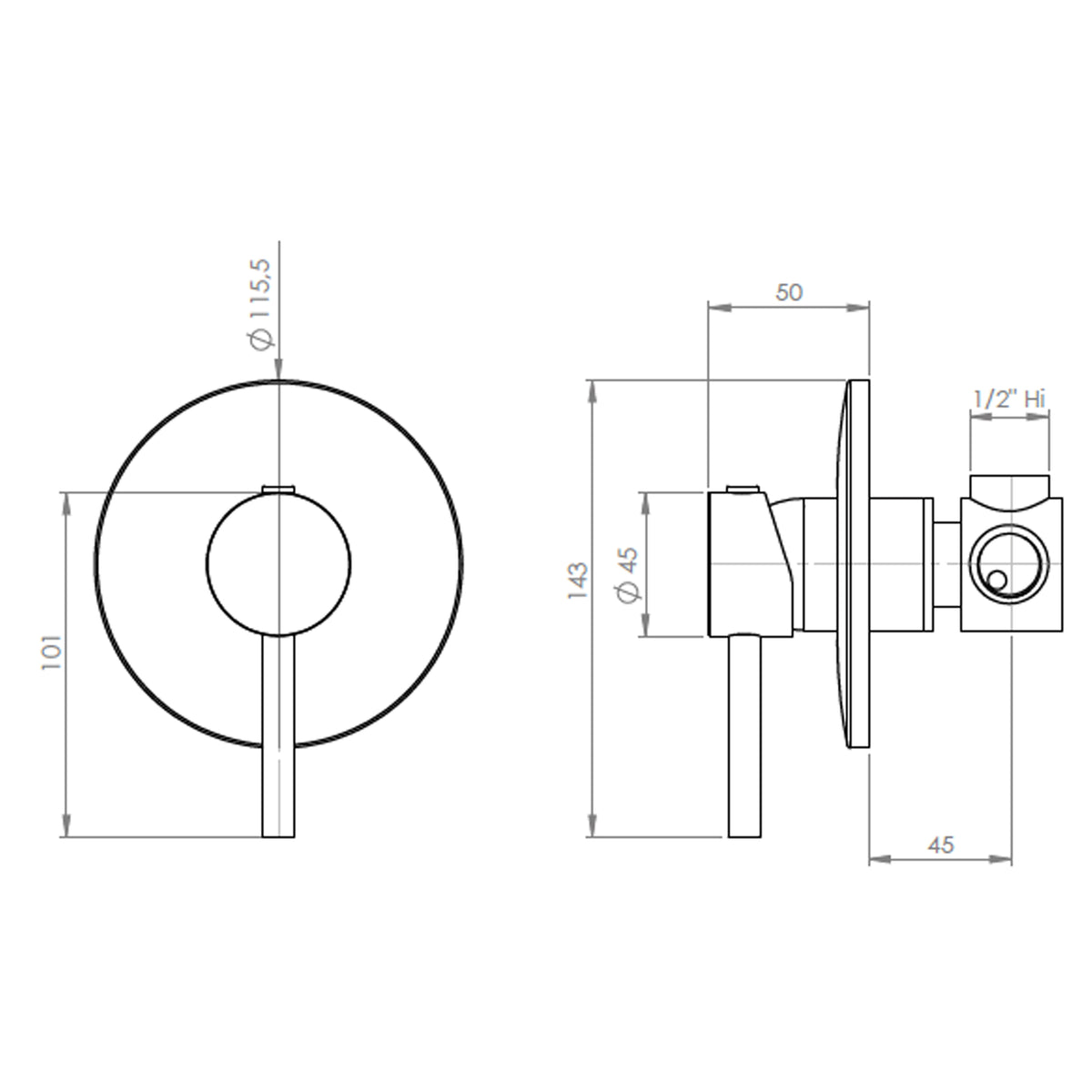 Monomando Ducha Empotrado Fiorenzo Inox Satinado