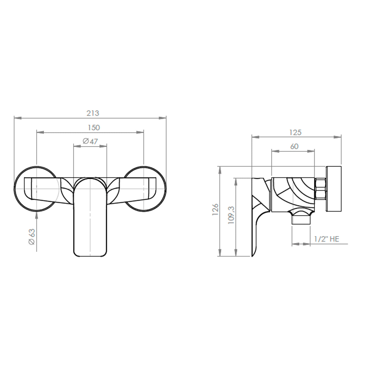 Monomando Ducha Moss Cromo