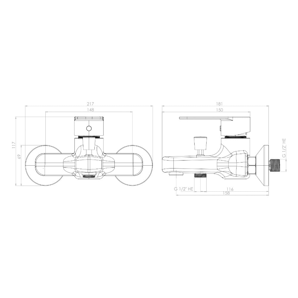 Monomando Tina Ducha Verona Cromo