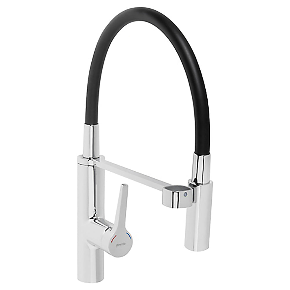 Monomando Lavaplatos Flexible Exo Cromo/Negro Mate